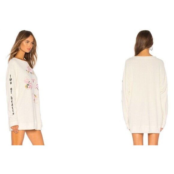 NWOTD Wildfox S Two of Hearts Flamingo Roadtrip Sweatshirt 117063 - Picture 2 of 2
